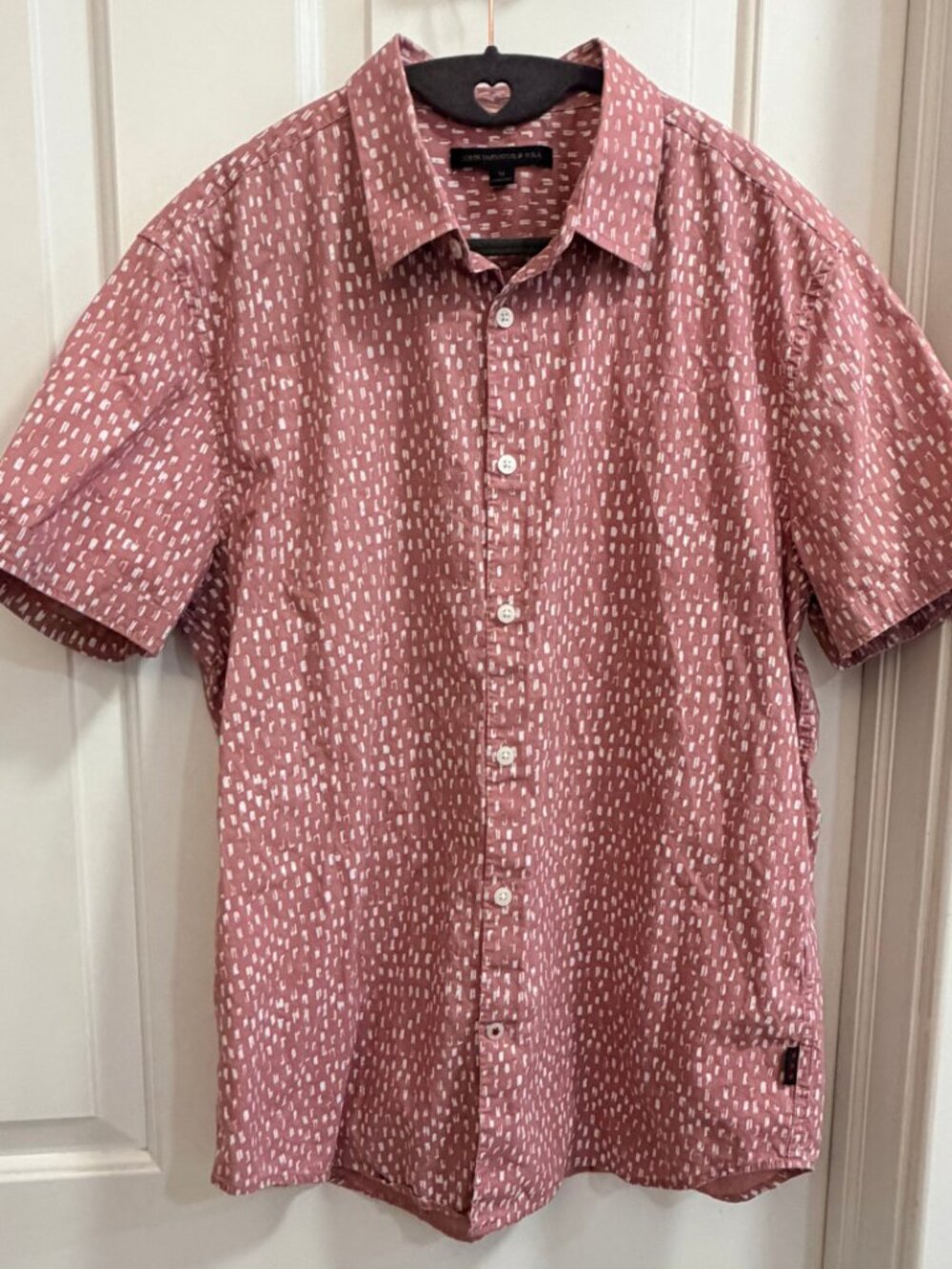 John Varvatos Star USA Pink Print Shirt Men’s M